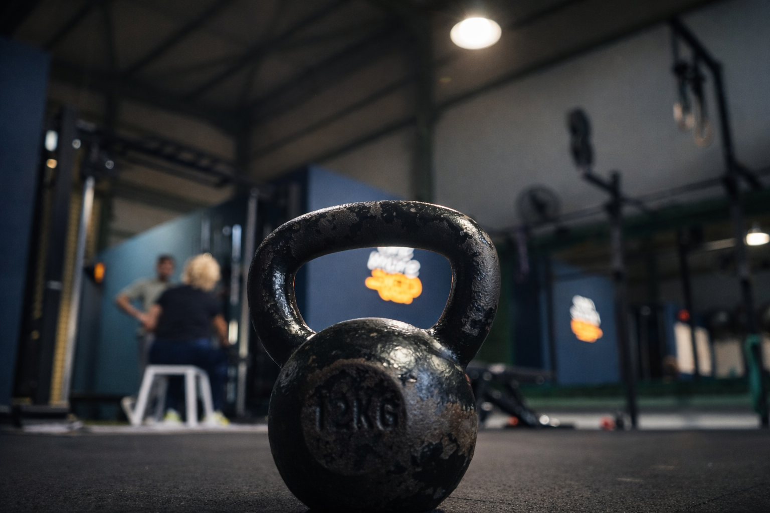 Kettlebell in the training area